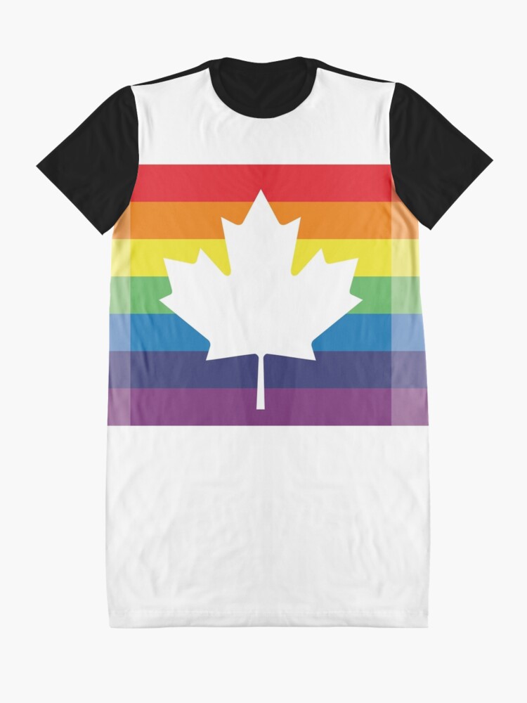 Rainbow Canadian Flag Gay Pride Lgbt Queer Maple Leaf Graphic T Shirt Dress For Sale By
