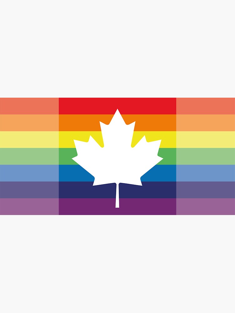 Rainbow Canadian Flag Gay Pride Lgbt Queer Maple Leaf Sticker For Sale By Alpharelic Redbubble
