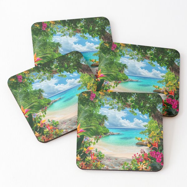 Item preview, Sandy tropical beach - Landscape painting designed and sold by TheArtistOf2022.