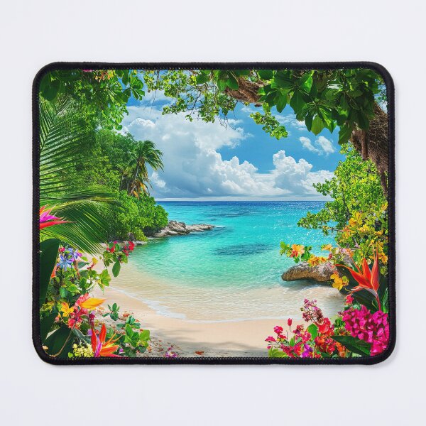 Item preview, Sandy tropical beach - Landscape painting designed and sold by TheArtistOf2022.