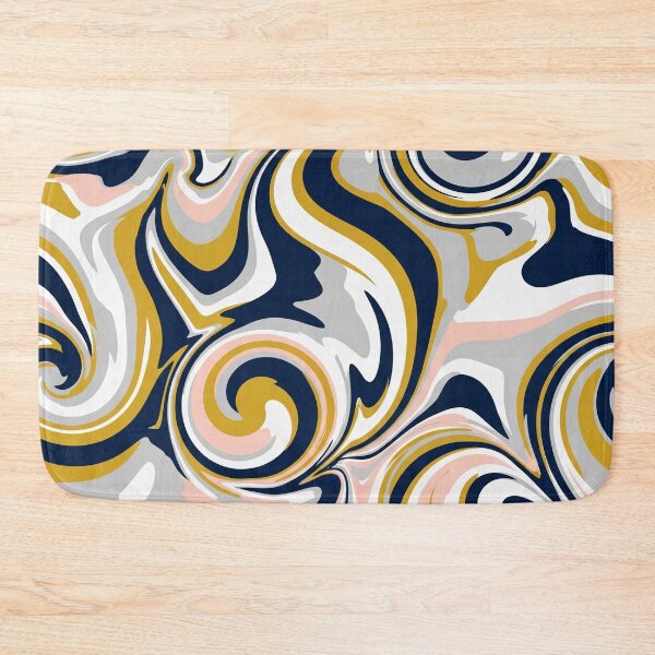 Item preview, Abstract Blue and Gold Marble Swirls designed and sold by Owcomm.