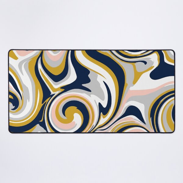 Item preview, Abstract Blue and Gold Marble Swirls designed and sold by Owcomm.