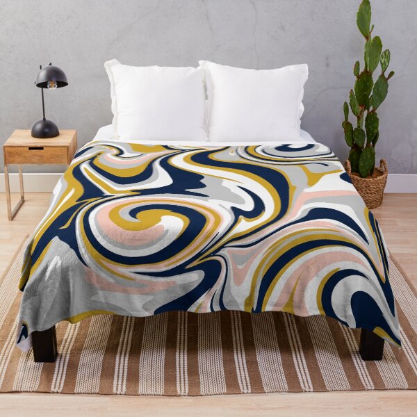 Item preview, Abstract Blue and Gold Marble Swirls designed and sold by Owcomm.