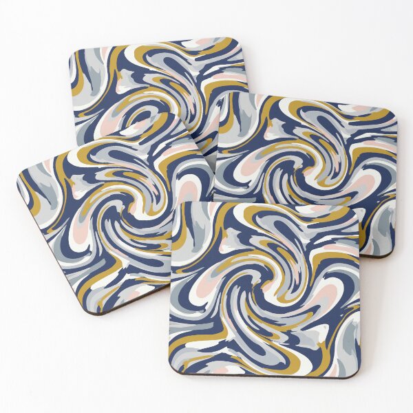 Item preview, Midnight Blue and Gold Liquid Swirl Pattern designed and sold by Owcomm.