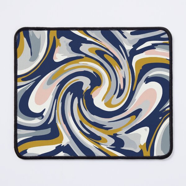 Item preview, Midnight Blue and Gold Liquid Swirl Pattern designed and sold by Owcomm.