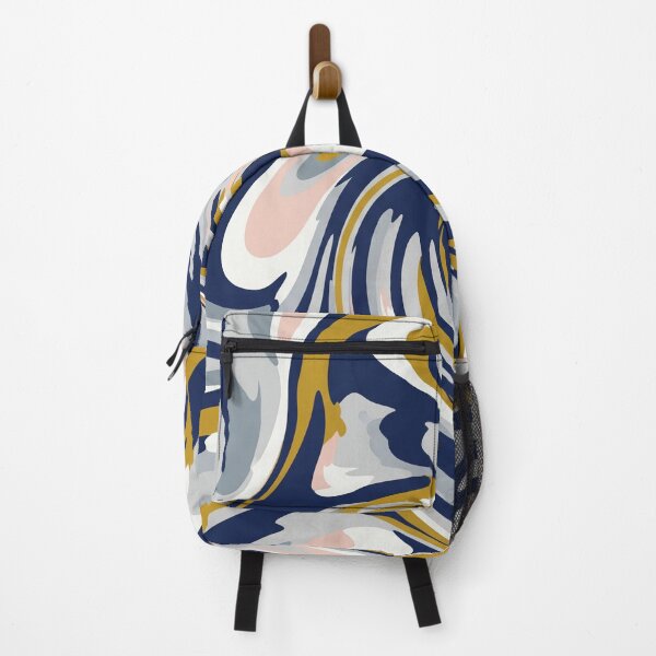 Item preview, Midnight Blue and Gold Liquid Swirl Pattern designed and sold by Owcomm.