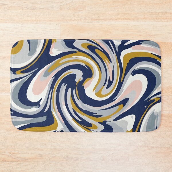Item preview, Midnight Blue and Gold Liquid Swirl Pattern designed and sold by Owcomm.
