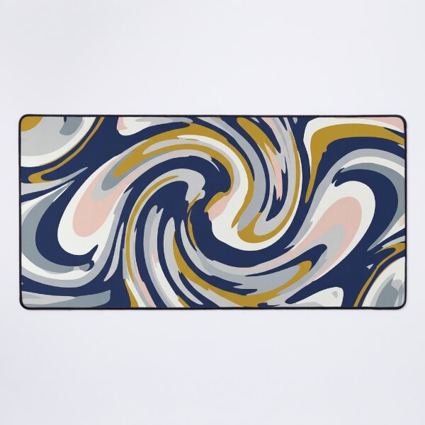 Item preview, Midnight Blue and Gold Liquid Swirl Pattern designed and sold by Owcomm.