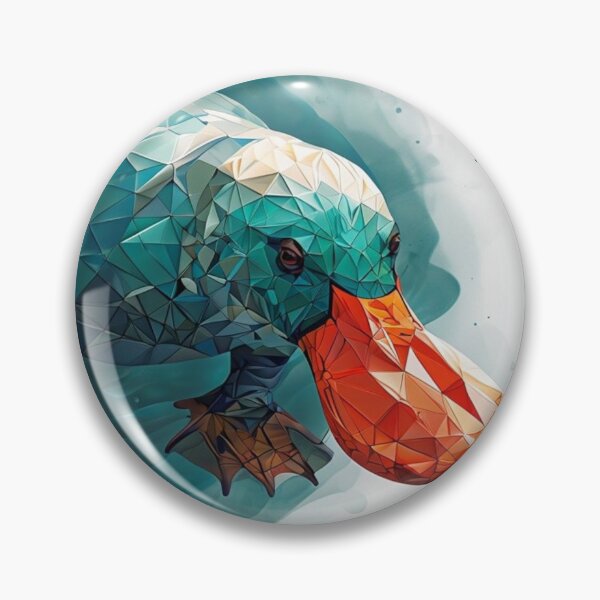 Item preview, platypus in teals and oranges geometric  designed and sold by Lizzilzil.