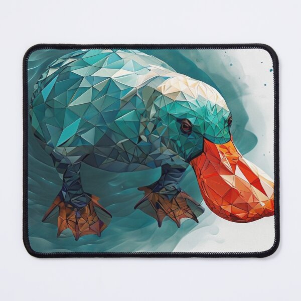Item preview, platypus in teals and oranges geometric  designed and sold by Lizzilzil.