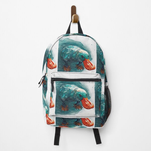 Item preview, platypus in teals and oranges geometric  designed and sold by Lizzilzil.