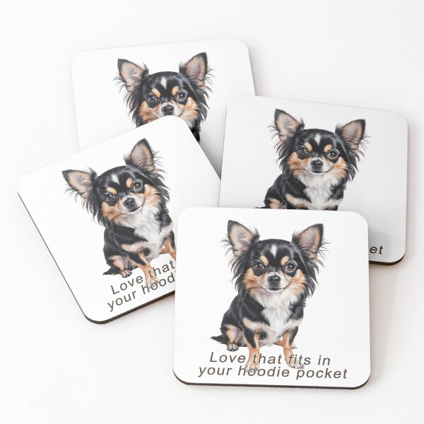 Item preview, Pocket-Sized Love – Long-Haired Chihuahua designed and sold by Pawtraitvibes.