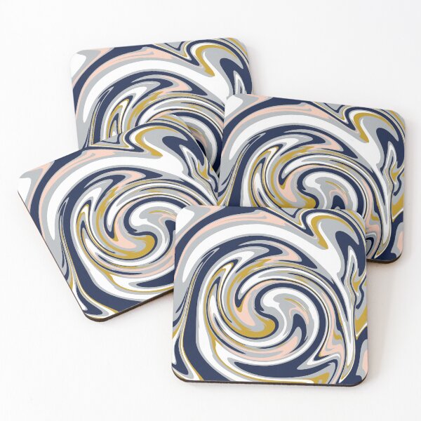 Item preview, Marble Swirls in Navy and Gold designed and sold by Owcomm.