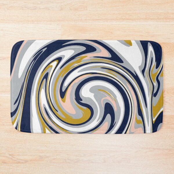 Item preview, Marble Swirls in Navy and Gold designed and sold by Owcomm.