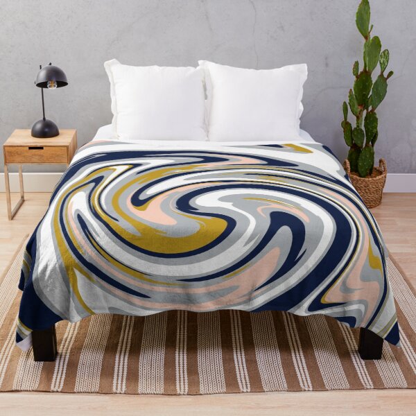 Item preview, Marble Swirls in Navy and Gold designed and sold by Owcomm.