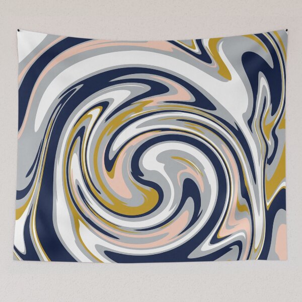 Item preview, Marble Swirls in Navy and Gold designed and sold by Owcomm.