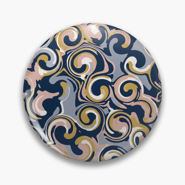 Item preview, Swirl Pattern in Navy and Gold designed and sold by Owcomm.