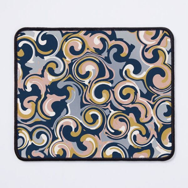Item preview, Swirl Pattern in Navy and Gold designed and sold by Owcomm.