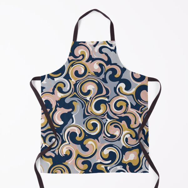 Item preview, Swirl Pattern in Navy and Gold designed and sold by Owcomm.