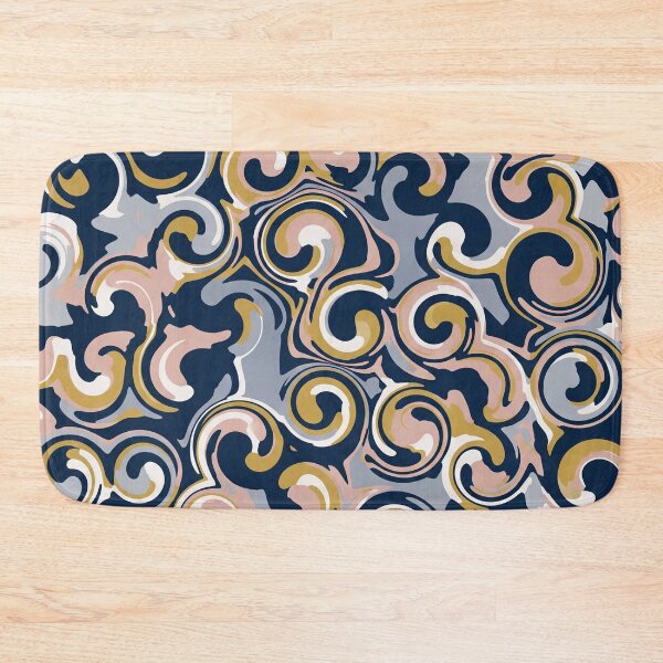 Item preview, Swirl Pattern in Navy and Gold designed and sold by Owcomm.