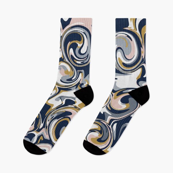Item preview, Motif of Blue and Gold Swirls designed and sold by Owcomm.