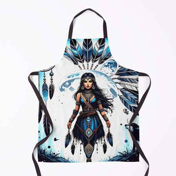 Item preview, Spirit Walker – Native American warrior in the mystical forest with glowing symbols designed and sold by Hamdy est 1985.