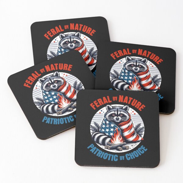 Item preview, Feral by Nature Patriotic by Choice - Raccoon Bonfire designed and sold by KZbubble.