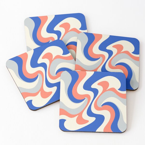 Item preview, Liquid Swirl in Royal Blue and Coral designed and sold by Owcomm.