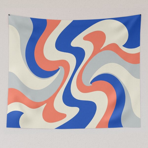 Item preview, Liquid Swirl in Royal Blue and Coral designed and sold by Owcomm.