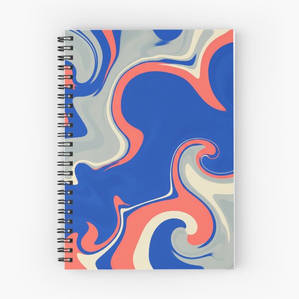 Item preview, Swirl Abstract Pattern in Blue and Coral designed and sold by Owcomm.