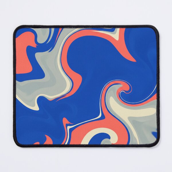 Item preview, Swirl Abstract Pattern in Blue and Coral designed and sold by Owcomm.