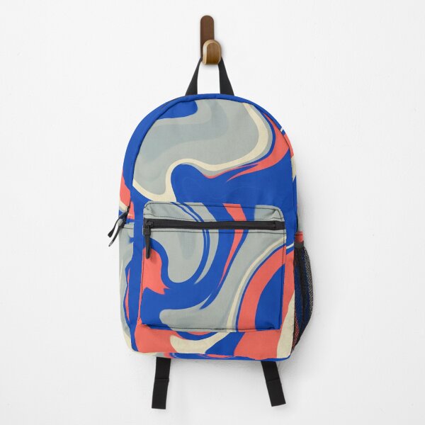 Item preview, Swirl Abstract Pattern in Blue and Coral designed and sold by Owcomm.