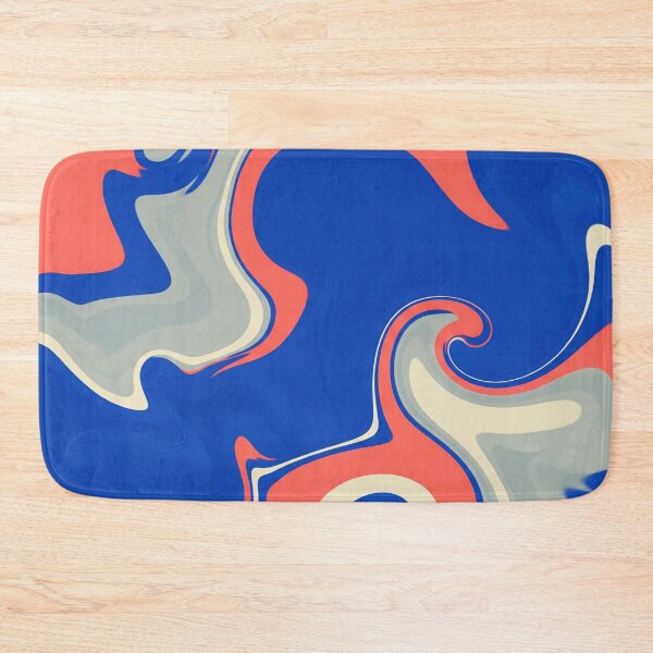 Item preview, Swirl Abstract Pattern in Blue and Coral designed and sold by Owcomm.