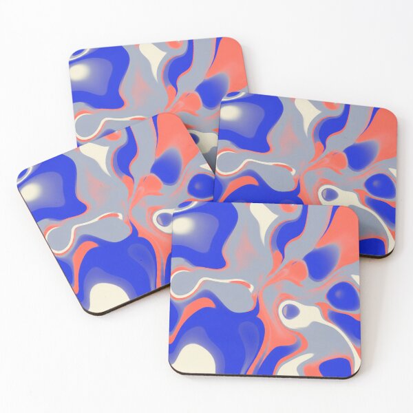 Item preview, Abstract Liquid Motion in Blue and Coral designed and sold by Owcomm.