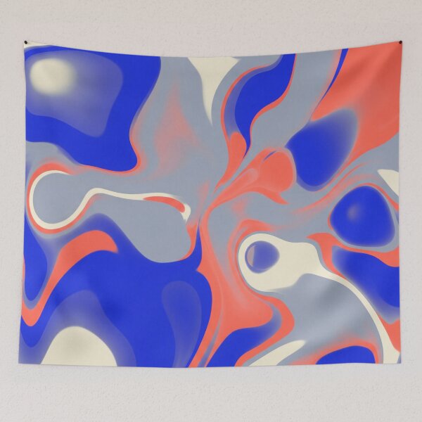 Item preview, Abstract Liquid Motion in Blue and Coral designed and sold by Owcomm.