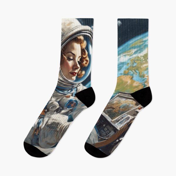 Item preview, Female Astronaut Mid-century Norman Rockwell Inspired \ THE PAINTER designed and sold by NickWhittleArt.