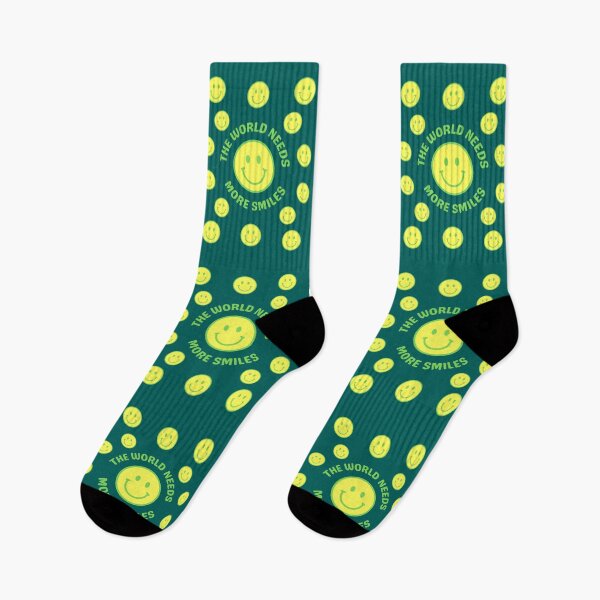 Item preview, The World Needs More Smiles, Smiley Face, Happy Face, Yellow, Green designed and sold by AASparksDesigns.