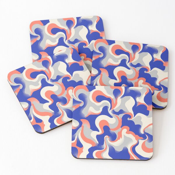 Item preview, Swirls in Blue and Coral designed and sold by Owcomm.
