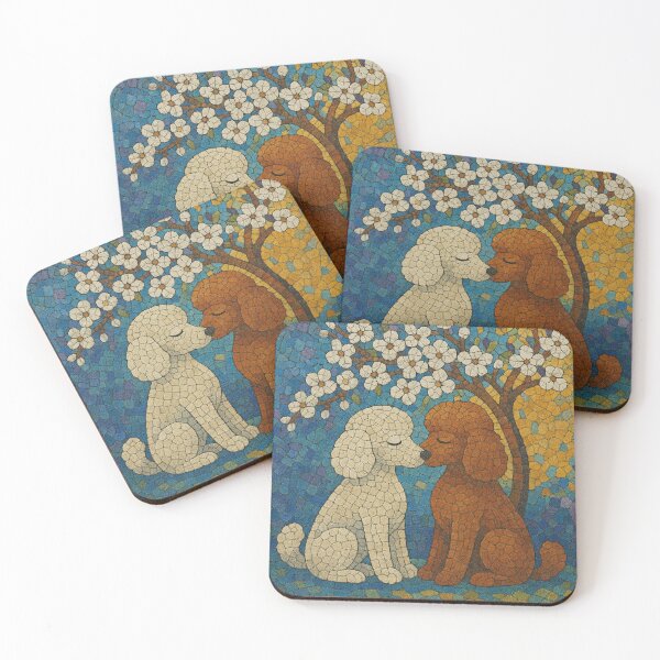 Item preview, Romantic Poodle Mosaic Art Under Blossoming Tree designed and sold by Inspired by CarMa.