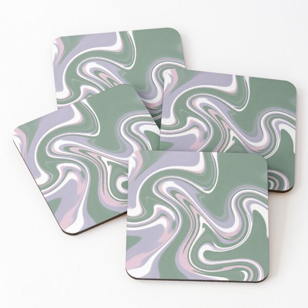 Item preview, Soft Abstract Marble Waves in Green and Lavender designed and sold by Owcomm.
