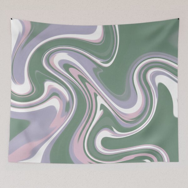 Item preview, Soft Abstract Marble Waves in Green and Lavender designed and sold by Owcomm.