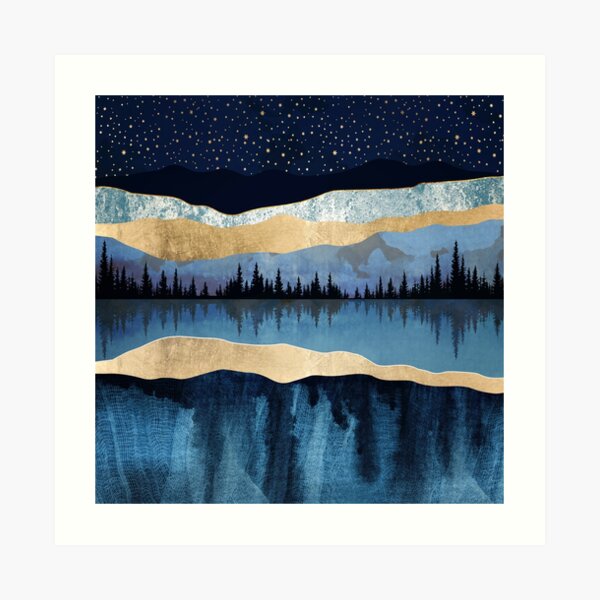 Midnight Lake Art Print