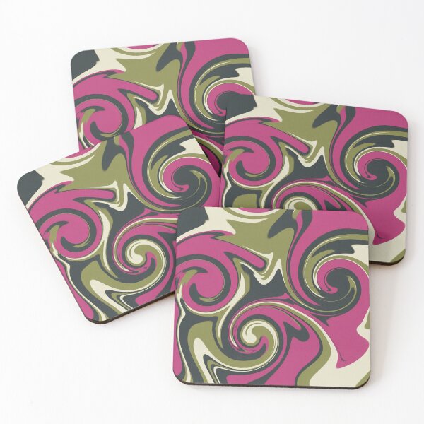 Item preview, Bold Swirl Abstract in Fuchsia and Olive designed and sold by Owcomm.