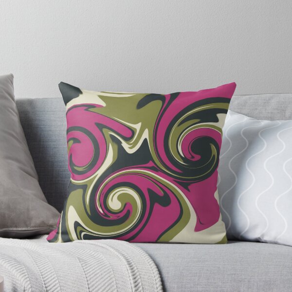 Item preview, Bold Swirl Abstract in Fuchsia and Olive designed and sold by Owcomm.