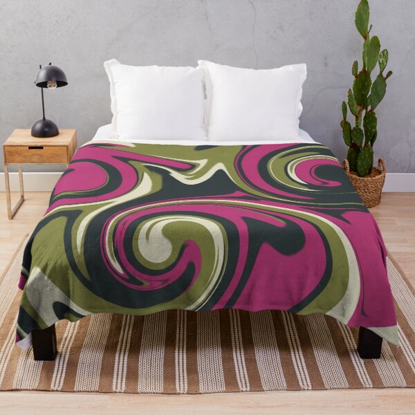 Item preview, Bold Swirl Abstract in Fuchsia and Olive designed and sold by Owcomm.