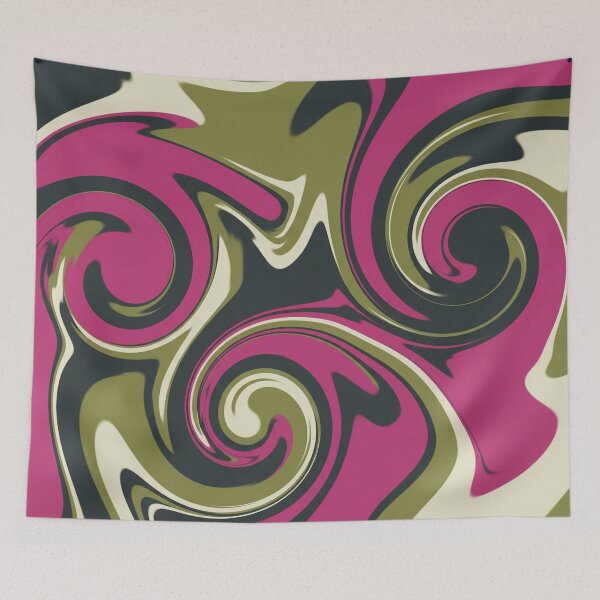 Item preview, Bold Swirl Abstract in Fuchsia and Olive designed and sold by Owcomm.