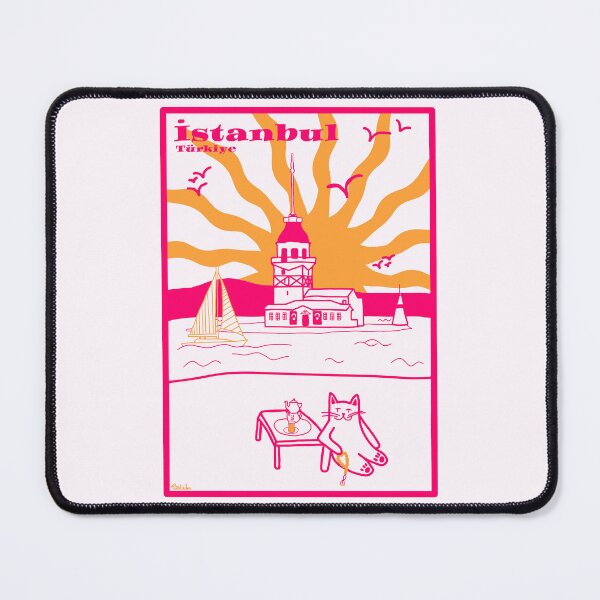 Item preview, Retro Istanbul - Cat, Tea & Leander's Tower designed and sold by petiteToulon.