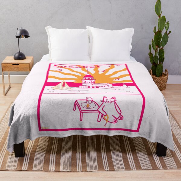 Item preview, Retro Istanbul - Cat, Tea & Leander's Tower designed and sold by petiteToulon.