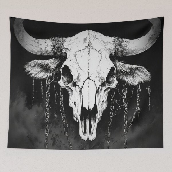 Item preview, Ox skull with horns designed and sold by Conteceres.