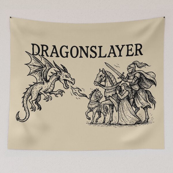 Item preview, Knight Protects the Princess – Dragonslayer Scene designed and sold by SteadyRolling.